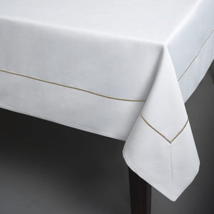 Embroidered Metallic Border Tablecloth