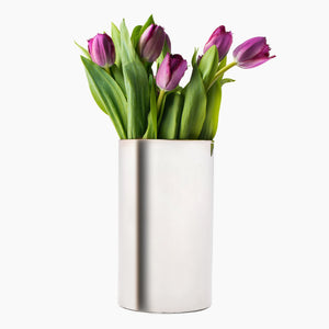 Flower Metallic Cylinder Vase