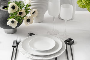 Frosted White Stemware Large S/4